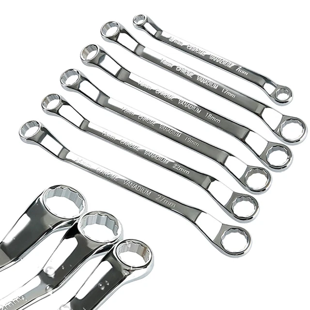 Llave de extremo caja offset herramientas manuales doble anillo llave de extremo métrica 45 grados