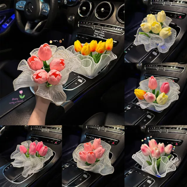 Mother's Day Gift Car Ornament Bouquet 5 Sticks In A Bunch Wrapped Car Center