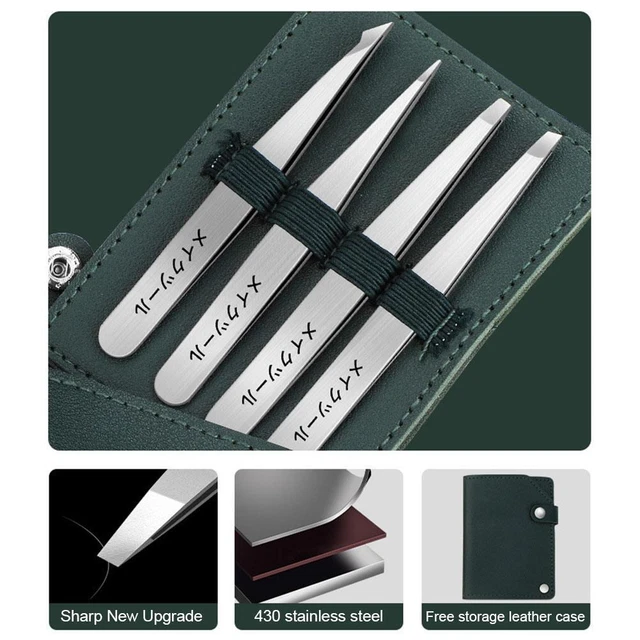 Liuchanghe Pinzette Sopracciglia Professionale, Portatile Acciaio Inossidabile Pinzetta Sopracciglia, Pinzette Di Precisione Per Rimozione Dei Punti Neri - Foto 2