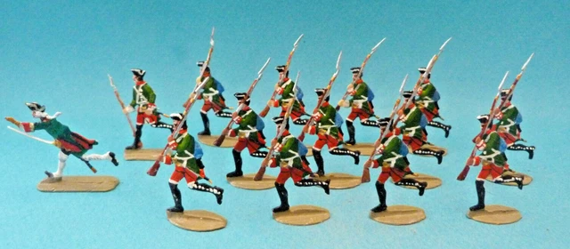 14 Soldats De Plats D'Étain - Infanterie Française Louis XV - Zinnfiguren 30mm