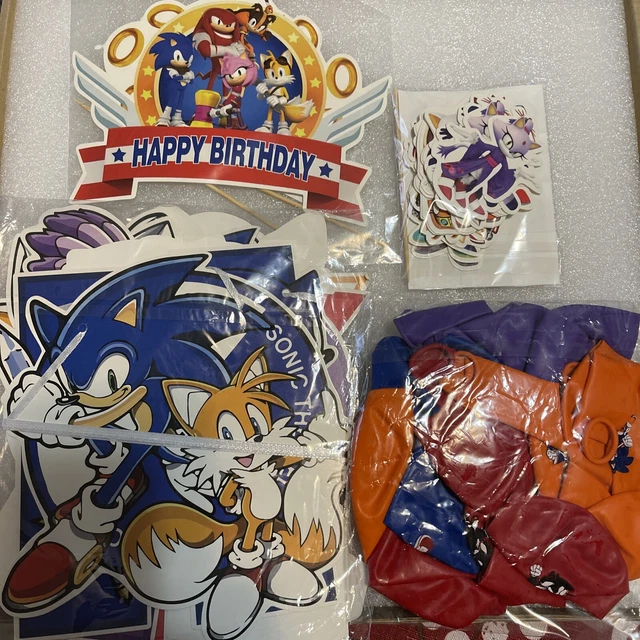 Sonic Birthday Party Decorations Happy Birthday Banner balloons cake decorati