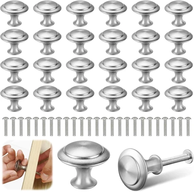 10 X SO-TECH® Pomello Per Mobile DENISE Finitura Acciaio Inox 29 Mm