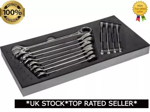 Halfords Advanced 12 Piece Ratchet Spanner Set Modular Tray Brand New