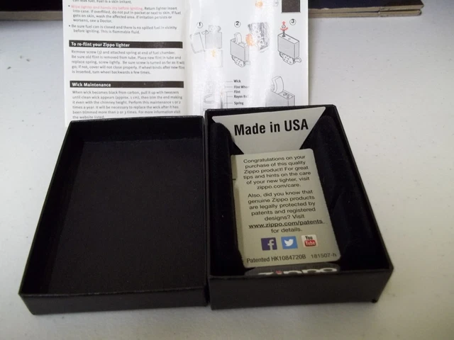 (one) 1 OFFICIAL EMPTY BLACK ZIPPO LIGHTER BOX