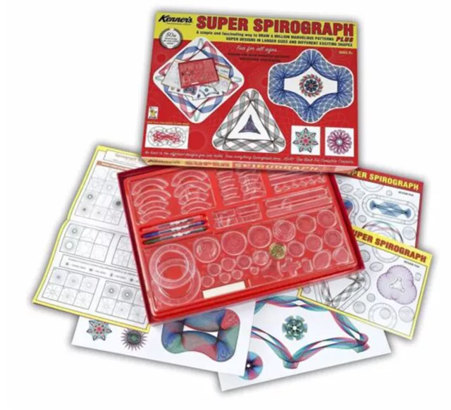 SUPER SPIROGRAPH Drawing set 50TH ANNIVERSARY Die-Cast Wheel LARGER SIZE Kenner