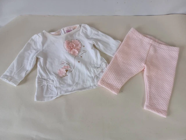 Set top/pantaloni Ted Baker maniche lunghe cuore di coniglio - rosa 0-3 MESI