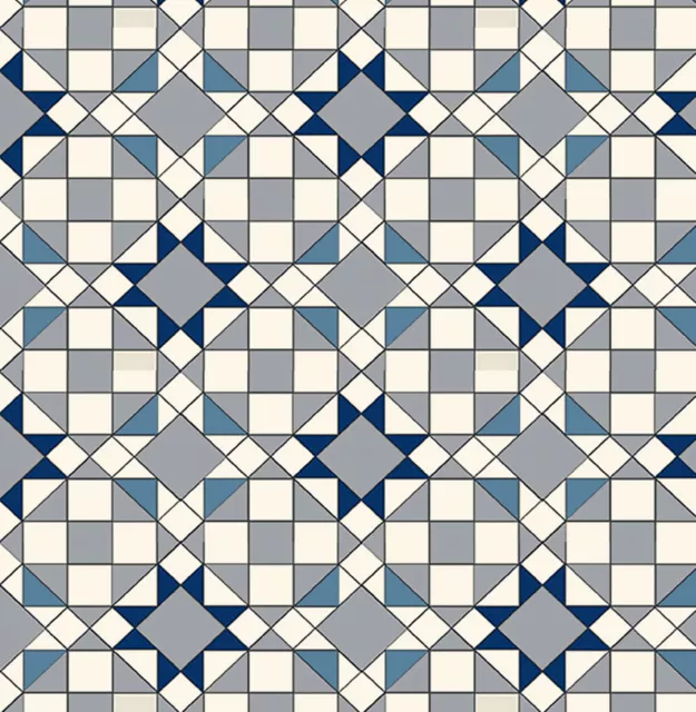 Dolls House Floor Panel Flooring Wallpaper Blue / Grey 1/12th or 1/24th #09