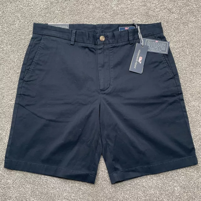 Vineyard Vines Shorts Adult 35 Navy Blue Breaker Chino 9 in Inseam Cotton Mens