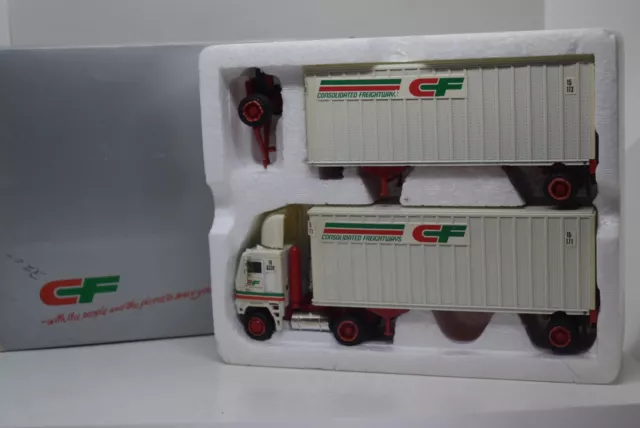 Vintage Consolidated Freightways Double Trailers Tonkin Semi Truck Original Box