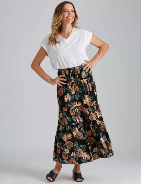 MILLERS - Womens Skirts - Maxi - Summer - Green - Floral - Straight - Fashion