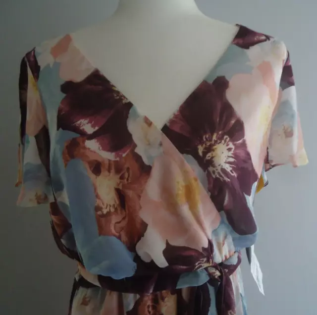 Sangria Womens Floral Sleeveless Wrap Belted Maxi Dress Size 12/NWT's