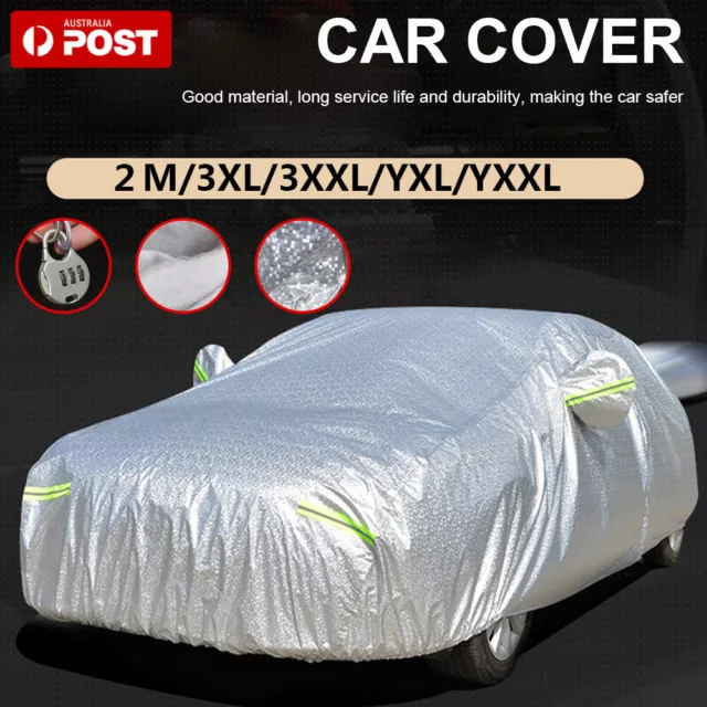 5 size Aluminum waterproof car cover rain resistant UV dust protect car cover AU