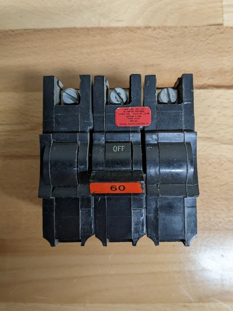 Federal Pacific 3 Pole 240 V 60 Amp STAB-LOK Circuit Breaker
