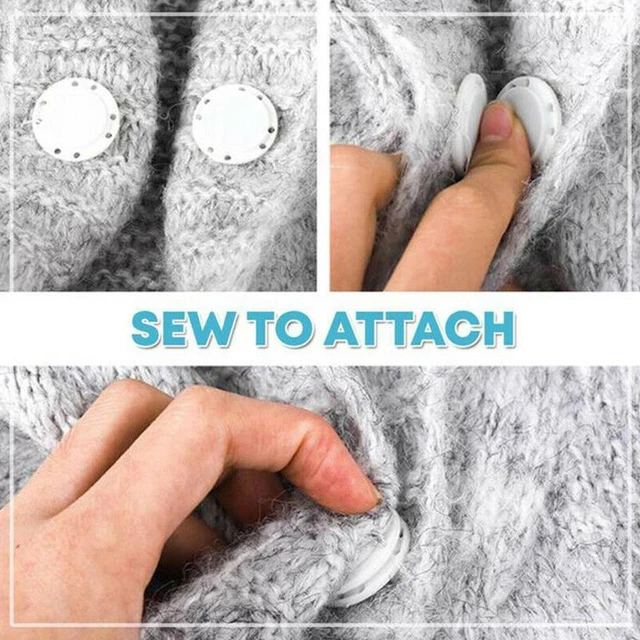 Chiusure Magnetiche Per Cucito - Set 30 Pezzi, Argento, Per Abbigliamento E Borse