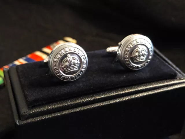 Vintage 1902 -  1952 Somerset Constabulary Kings Police Tunic Button Cufflinks.