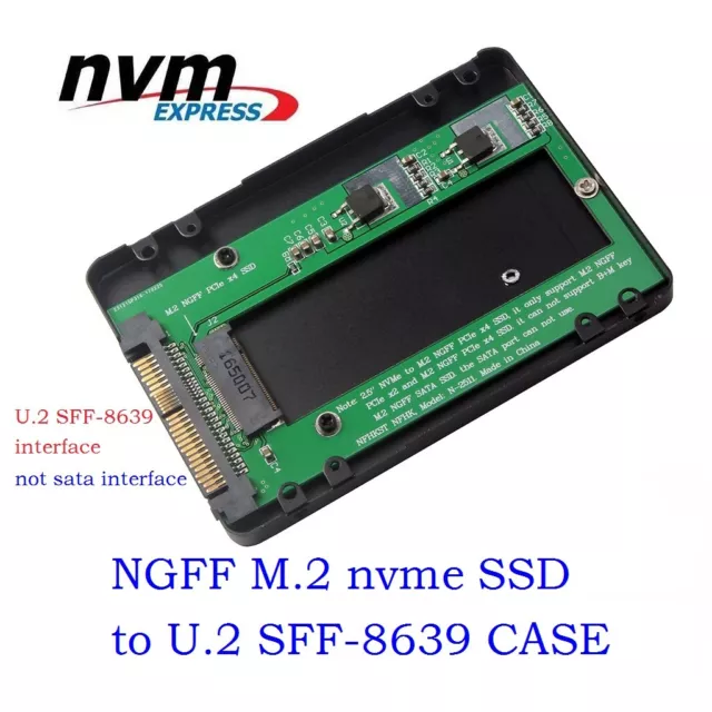 U.2 SFF-8639 To NGFF M.2 M-Key PCIE SSD Adapter For Mainboard Case Enclosure