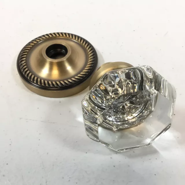 Nostalgic Warehouse 704714 Clear Rope Rosette With Waldorf Crystal Knob Used