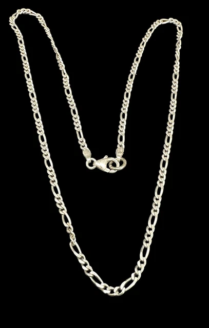 Sterlingsilber Figaro Kette Glied Halskette signiert 925 Italien GLO 21 Zoll