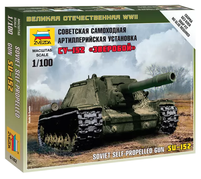 Zvezda 6182 - 1/100 Wargame Addon Soviet Self-Propelled Gun Su-152 - Neu