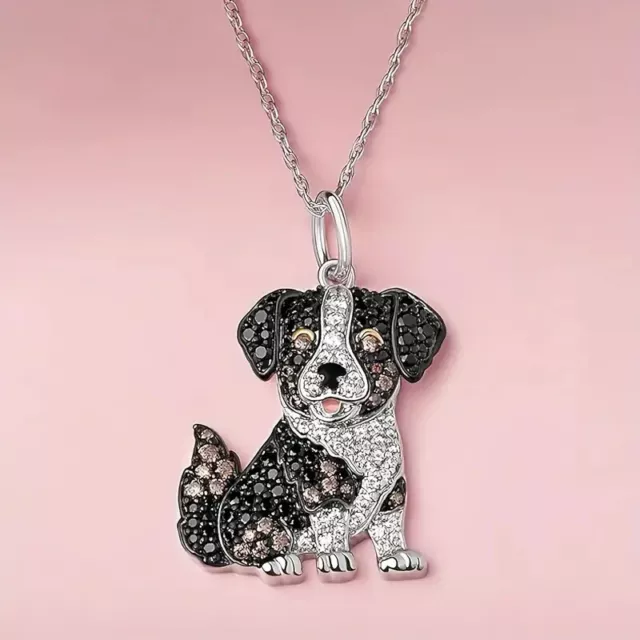 Cute Australian Shepherd Sparkling Rhinestone Pet Pendant Necklace Creative Dog 3