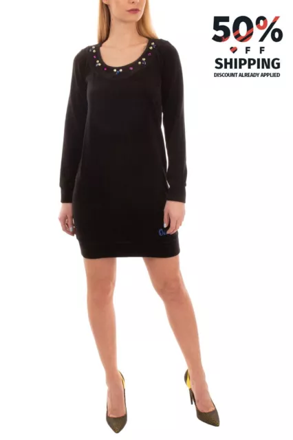 ODI ET AMO Velour Sweatshirt Dress Size S Colourful Rhinestoned Made in Italy