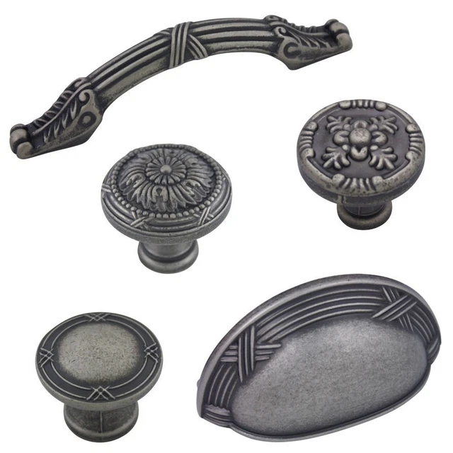 Cosmas Weathered Nickel Cabinet Hardware Knobs, Handles, & Bin Cup Drawer Pulls