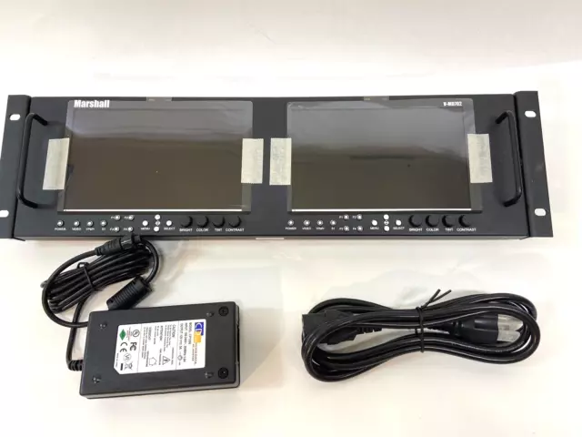 Marshall V-MD702-3GSDI Dual 7" LCD Rack Mount Monitor 3G-SDI - New Open Box