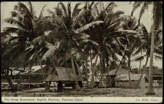 Fanning Island Greig Homestead c1910 Photographic PC A Mills FIPC18 From My Coln