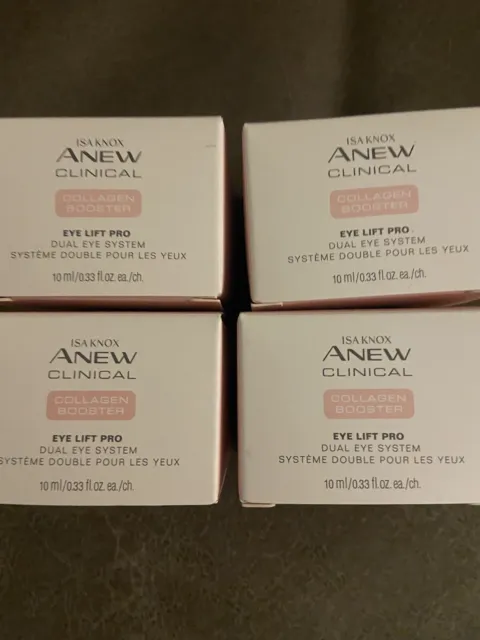 (4) Avon Isa Knox Anew Clinical Collagen Booster Eye Lift Pro Dual Eye System
