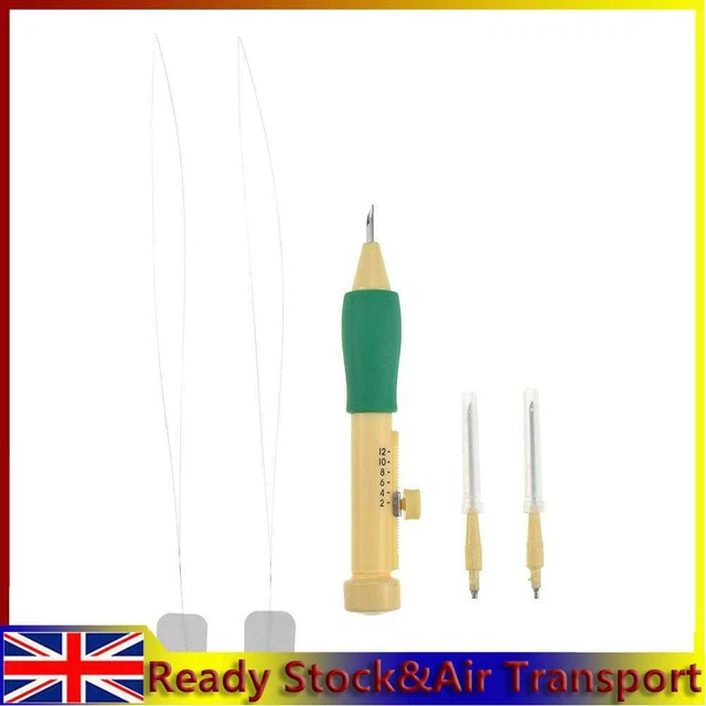 A#K Pluma de bordado Puntos de aguja Herramienta de tejido Kit de costura Accesorio (verde)
