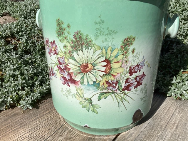 ANCIEN BROC EN TOLE EMAILLEE rare DECOR DE fleurs EUR 50,00 - FR