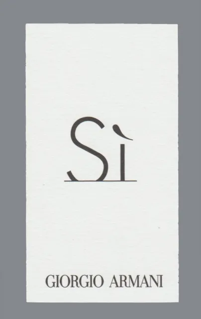 Carte publicitaire - advertising card - Si de Giorgio Armani recto verso