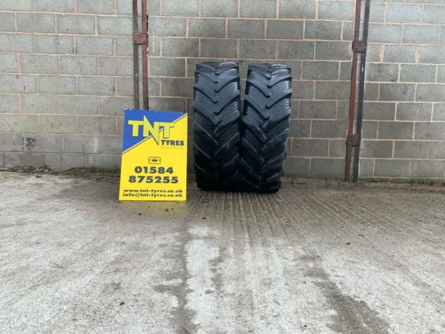 Pair Of 420/70R28 Taurus Point 70 133A8 Used Tractor Tyres
