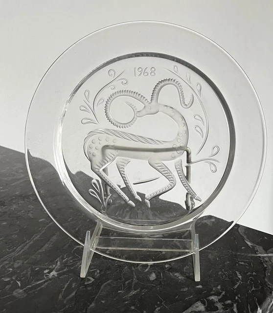 4 Assiettes à Dessert Vintage Lalique France - Modèle Rolleboise - Cristal Pressé