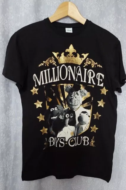 . T-shirt taglia M di Disney nera cotone sesamo street milionaire club ragazzi