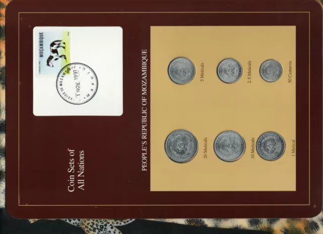 Coin Sets of All Nations Mozambique w/card 1982 & 20,10,1 Meticals 1986 1NOV1991