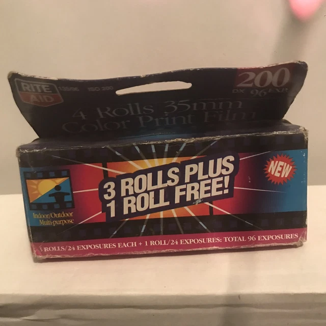 RITE AID 35 Color Photo Film 4 pack ISO200 DX 135/96 Exp.2007 NOS 28.