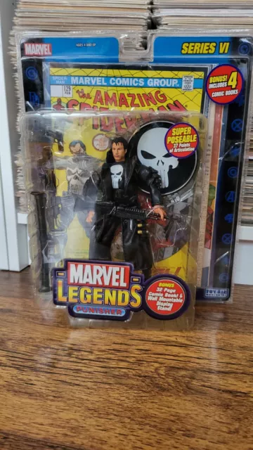 Toy Biz Marvel Legends Movie Punisher Series VI (6) with 4 comic books - BNIB