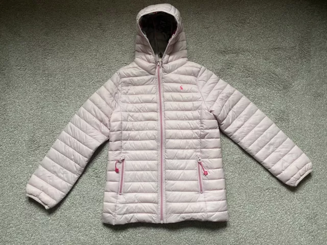 Joules Girls Showerproof Packable Padded Jacket Pale Pink Size 11 Years