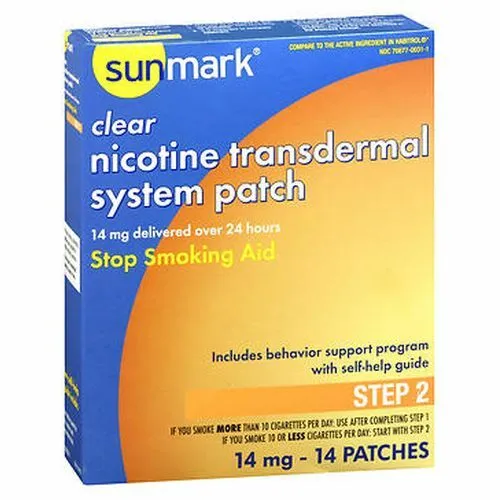 Sunmark Transparent Nicotine Transdermique Système Patches Étape