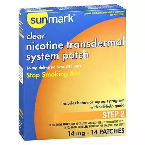 Sunmark Transparent Nicotine Transdermique Système Patches Étape
