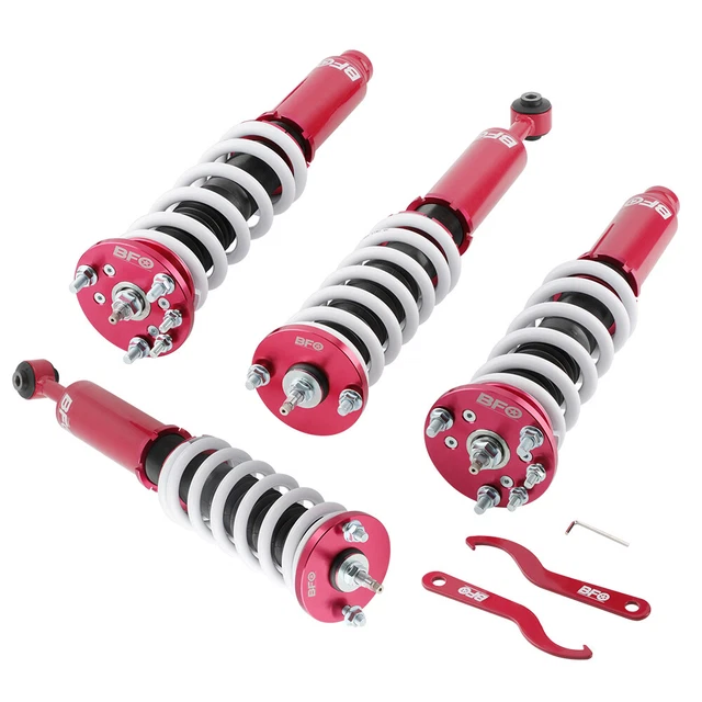 BFO 24-Way Adjustable Coilover Struts Kit For Honda Accord 2013-2017 – Red, 24-Level Damping