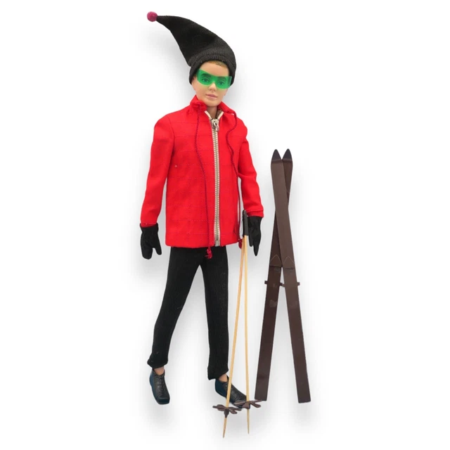 VINTAGE 1961 KEN Doll Blonde Flocked Hair 750 Ken Ski Champion 798