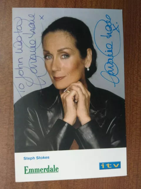 LORRAINE CHASE *Steph Stokes* EMMERDALE HAND SIGNED AUTOGRAPH CAST PHOTO CARD