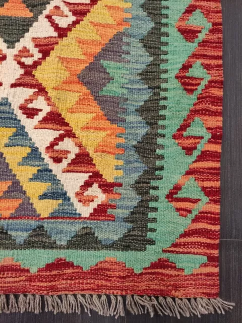 Afghan Rug Handmade Afghan/Turkish Runner Kilim Rug Wool rug Size 203x76 CM 2