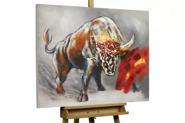 Cuadro en acrílico 'EL TORO ROJO' | Lienzo 100x75cm