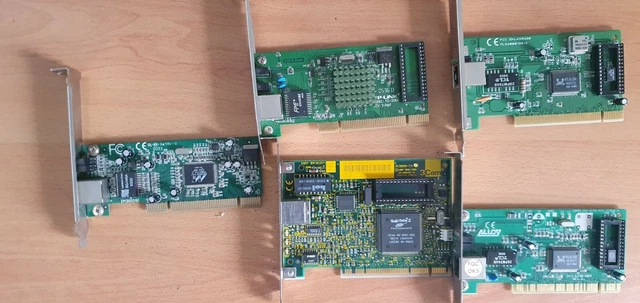 PCI Network Cards Vintage X 5 100mb 1000mb Realtek 3com