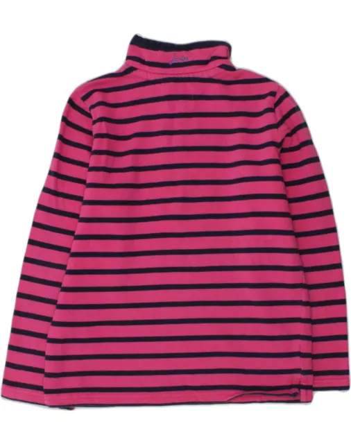 Felpa Joules Ragazza 1/4 Cerniera Maglione 9-10 Anni Rosa Righe Cotone AH05 2