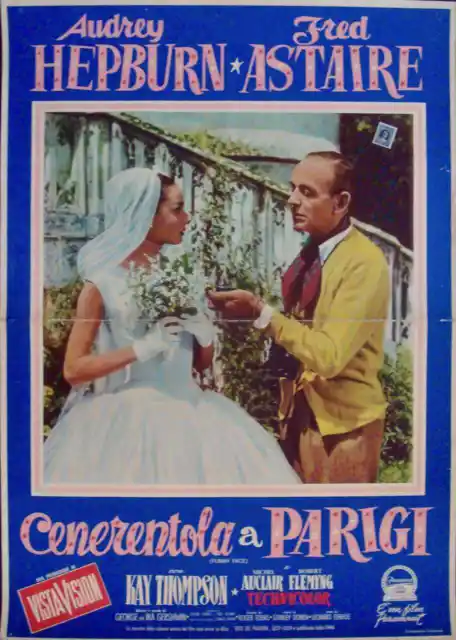 FUNNY FACE Italian fotobusta movie poster 5 AUDREY HEPBURN FRED ASTAIRE 1957