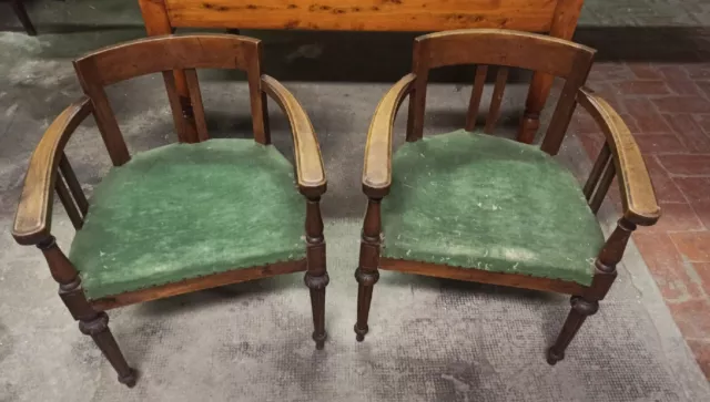Poltrone genovesi a Pozzetto Dell'800  Noce antiche